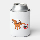 Hundebiss auf dem kack-Schild Dosenkühler (Kanne Vorderseite)