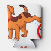 Hundebiss auf dem kack-Schild Dosenkühler (Rückseite)