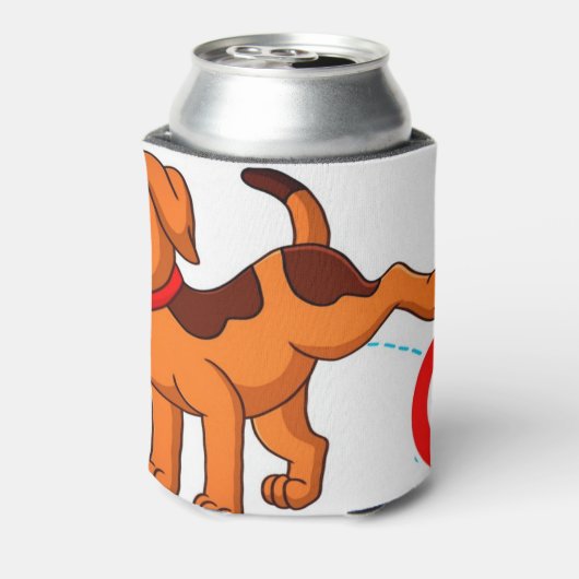 Hundebiss auf dem kack-Schild Dosenkühler (Kanne Rückseite)