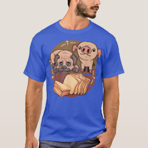 Hundeblaf aus Brot, niedlichem Hund und Schwein T-Shirt