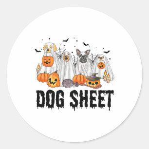 Hundeblatt Halloween Spooky Season Niedlich Hunde Runder Aufkleber
