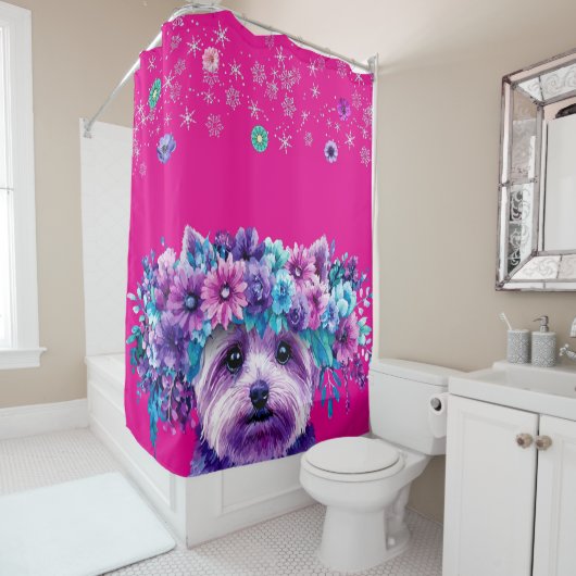 Hundeblumen Duschvorhang (Beispiel)