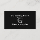 HundeBoarding/-hundehütte Visitenkarte (Rückseite)