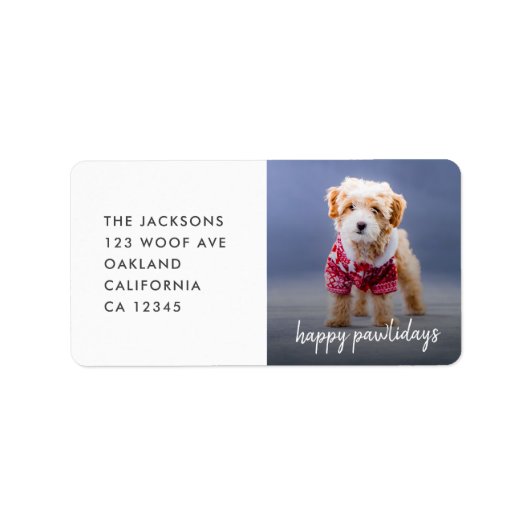 Hundebontage | Moderne Niedliche glückliche Welpen Adressaufkleber (Vorne)