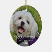 Hundebontage | Moderne Niedliche glückliche Welpen Keramik Ornament (Rechts)