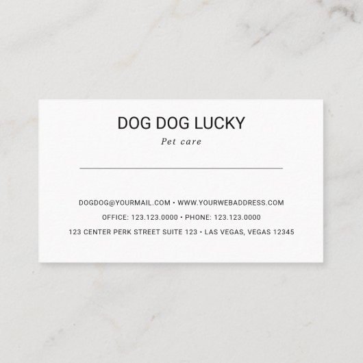 Hundebranche Visitenkarte (Rückseite)