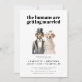Hundebriege und lustige Hochzeit retten das Datum Save The Date (Vorderseite)