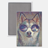 Hundebrillenglasmagnet Magnet (Vorderseite/Rückseite)