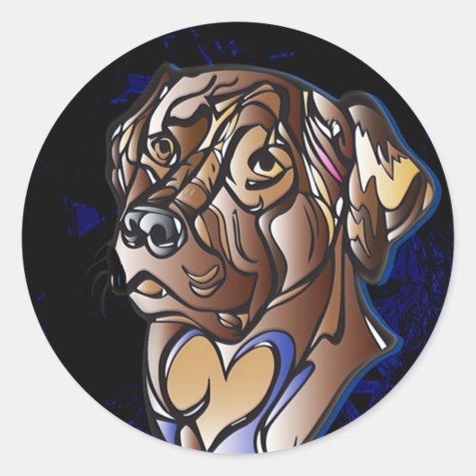 Hundebucker Runder Aufkleber (Vorderseite)