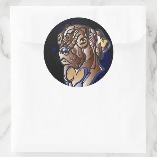 Hundebucker Runder Aufkleber (Tasche)