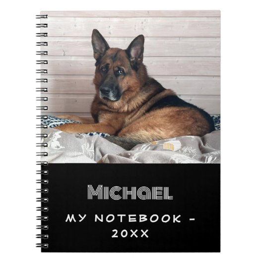 Hundebüt Foto Schwarz-weiß Notizblock (Vorderseite)