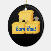 Hundebüt Hund Rat Jagd Stalljagd mit Heu Keramik Ornament (Links)