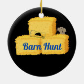 Hundebüt Hund Rat Jagd Stalljagd mit Heu Keramik Ornament (Hinten)