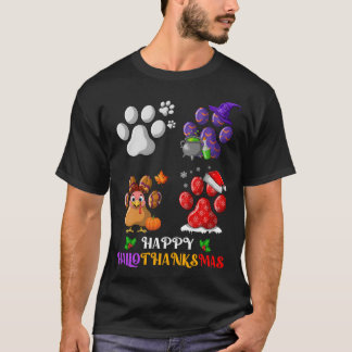 Hundebüt Niedlich Happy Hallothanksmas T-Shirt