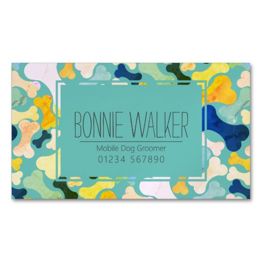 Hundebütteltier Magnetische Visitenkarte (Vorderseite)