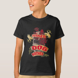 Hundebütter, geknackter Schädel und Amp; Rote Rose T-Shirt