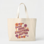 Hundebütter Hundeliebhaber Groovy wiederverwendbar Jumbo Stoffbeutel (Vorne)