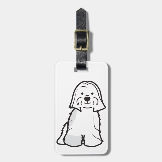 HundeCartoon Lhasas Apso Gepäckanhänger (Vorderseite vertikal)