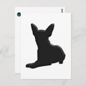 Hundechihuahua-Silhouette Postkarte (Vorne/Hinten)