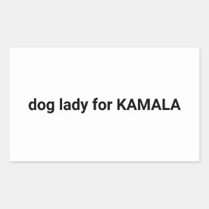 Hundedame für Kamala minimalistischer Text lustig  Rechteckiger Aufkleber