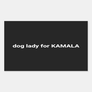 Hundedame für Kamala minimalistischer Text lustig Rechteckiger Aufkleber