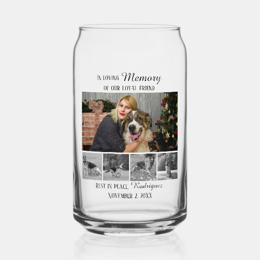 Hundedenkenmal 5 Foto-Collage Haustier-Tribut Dosenglas (Vorderseite)