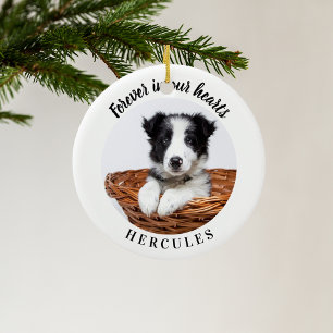 Hundedenkenmal für immer in unseren Herzen Keramik Ornament
