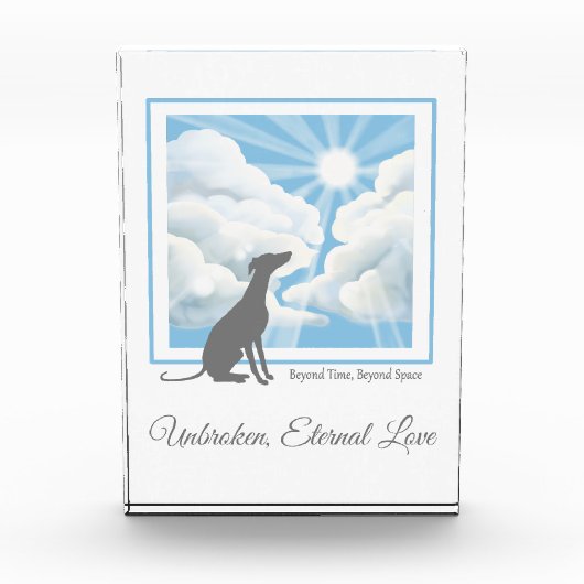 Hundedenkmal Acryl-Fotoblock - Windhund Fotoblock (Vorderseite)