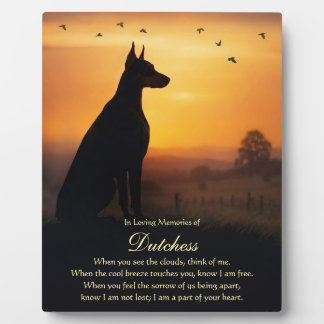 Hundedenkmal Dobie Dobermann Pinscher  Fotoplatte