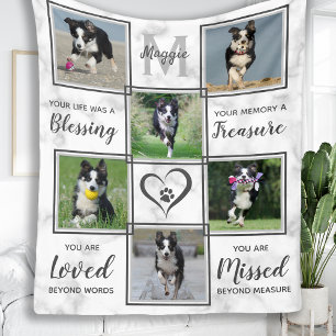 Hundedenkmal - Geschenk bei Verlust des Haustieres Fleecedecke