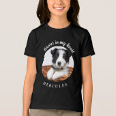 Hundedenkmal Schwarzes Foto Liebe Tri-Blend Shirt (Vorderseite)