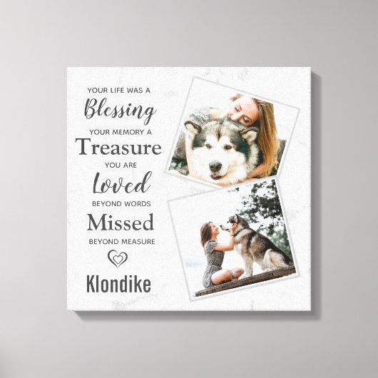 Hundedokumentation Leinwanddruck (Vorderseite)