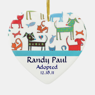 Hundedruck-Adoptions-Mitteilungs-Verzierung Keramik Ornament
