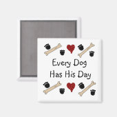 Hundedrucke und Knochen mit Sprichwort Magnet (Vorderseite/Rückseite)