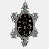 Hundedrucke Zinnschmuck Schneeflocken Zinn-Ornament (Links)