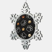 Hundedrucke Zinnschmuck Schneeflocken Zinn-Ornament (Rechts)