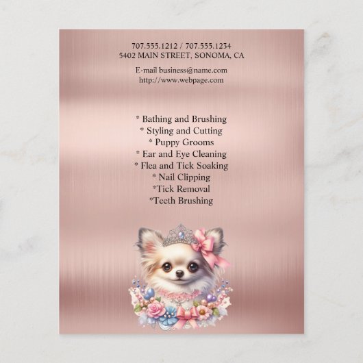 Hundefeld personalisierter Flyer (Hinten)