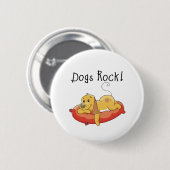 Hundefelsen-T-Shirts und Geschenke Button (Vorne & Hinten)