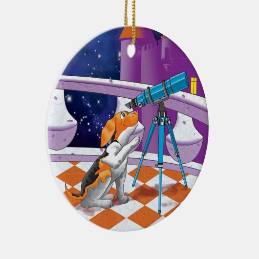 Hundefernrohr Keramik Ornament (Rechts)