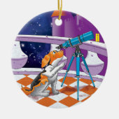 Hundefernrohr Keramik Ornament (Vorne)