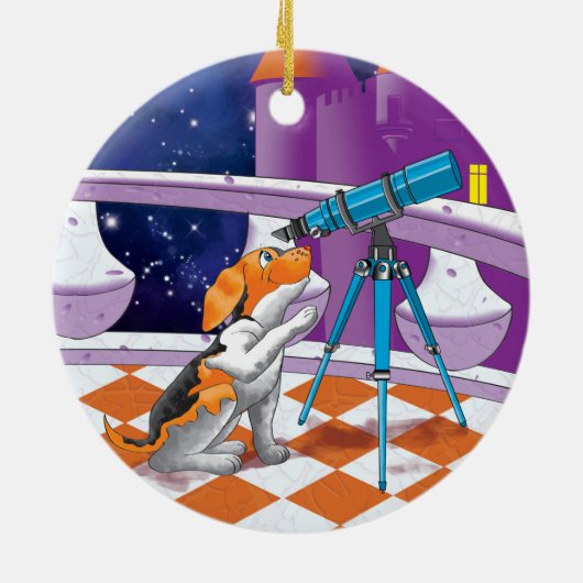 Hundefernrohr Keramik Ornament (Hinten)