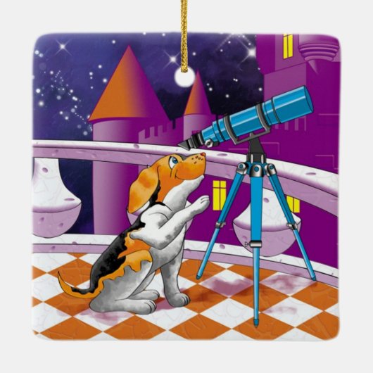 Hundefernrohr Keramikornament (Rückseite)