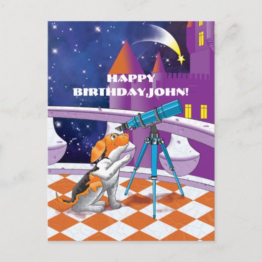 Hundefernrohr Postkarte (Vorderseite)