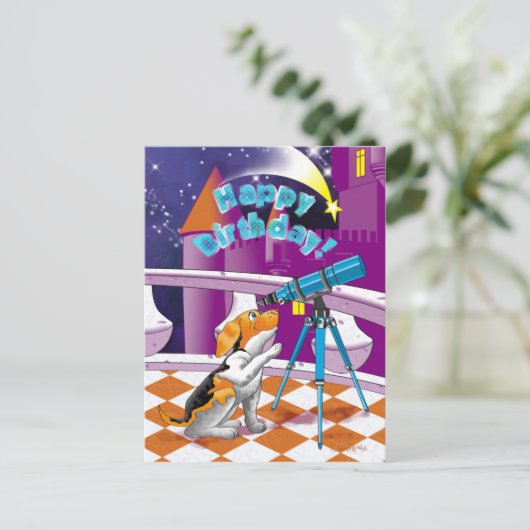 Hundefernrohr Postkarte (Stehend Vorderseite)