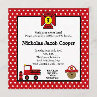 Hundefiretruck-Geburtstags-Party Einladung des