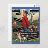 Hundefischen - Vintag Funny - Beeindruckender AF Postkarte (Vorne/Hinten)