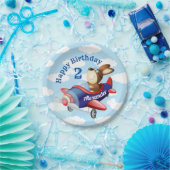 Hundefliegendes Flugzeug Kindergeburtstag Party Pappteller (Party)