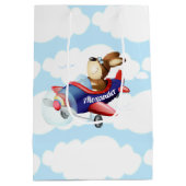 Hundeflieger | Junge Geburtstag Mittlere Geschenktüte (Rückseite)