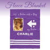 Hundeflover Foto Name lila Fleecedecke
