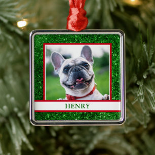 Hundefoto  ornament aus metall